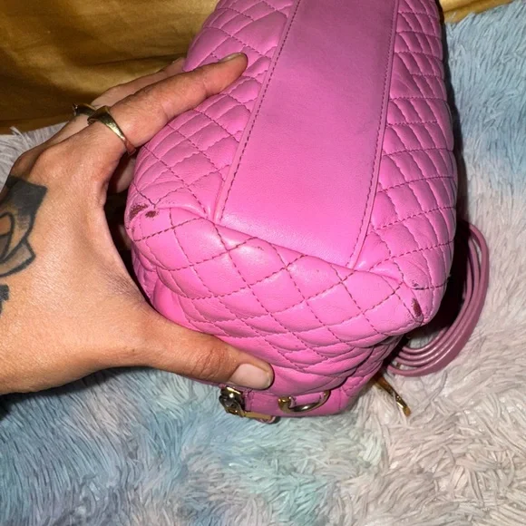 Versace Pink Quilted Women's Handbag - Picture 6 of 17